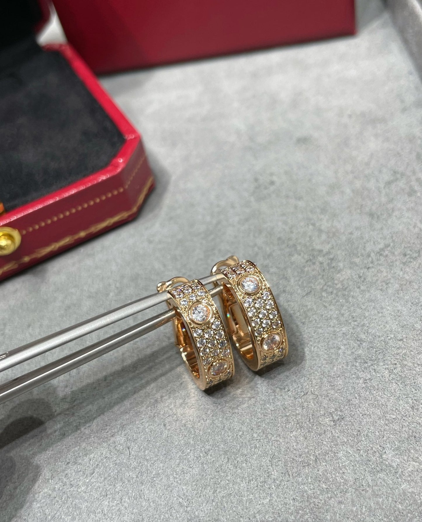 Mysitc LOVE 5.5MM DIAMOND PAVED EARRINGS