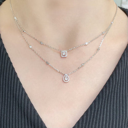 [Mystic ]ツイン 2 ロー ダイヤモンド ネックレス