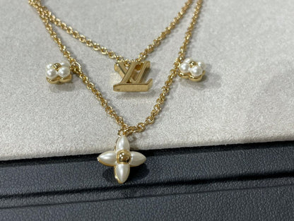 Mysitc FLOWERGRAM GOLD MOP DOUBLE ROW NECKLACE
