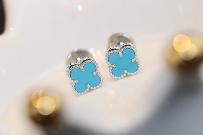 Mystic CLOVER MINI ターコイズ シルバー スタッドピアス