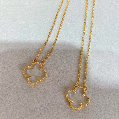 Mysitc CLOVER ROCK CRYSTAL ROSE GOLD NECKLACE