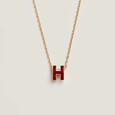 Mysitc HM CLIC RED ENAMEL GOLD NECKLACE