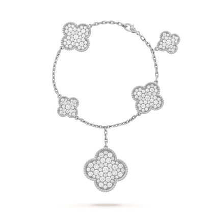 Mysitc CLOVER 6 MOTIFS SILVER DIAMOND BRACELET