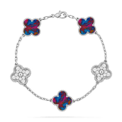 [Mysitc ]New CLOVER 5 MOTIF COLOR GEMSTONES BRACELET COLLECTION