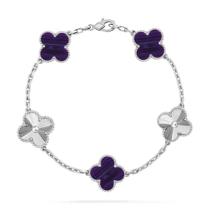 [Mysitc ]New CLOVER 5 MOTIF PURPLE STRIPES BRACELET COLLECTION