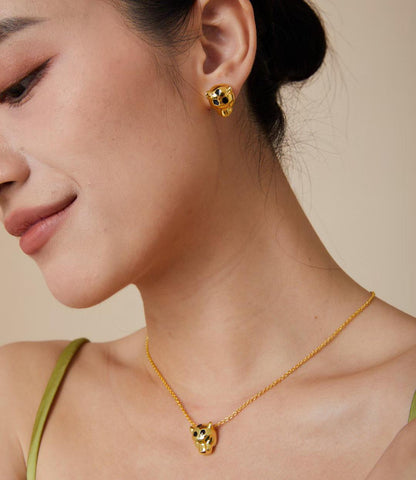 [Mysitc ] CHRRTAH-PRINT STUD EARRINGS, THREE COLORS