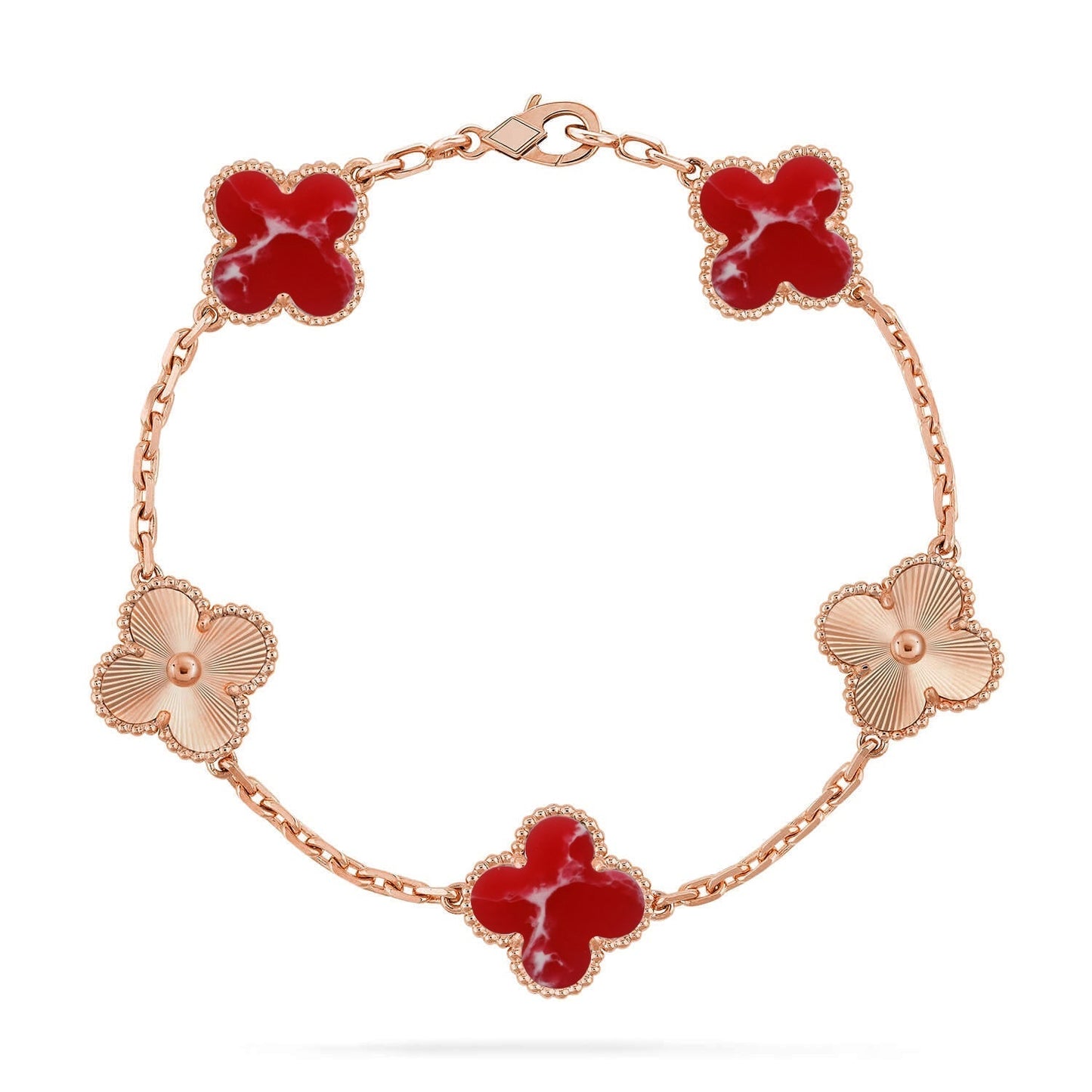 [Mysitc ]New CLOVER 5 MOTIF RED PATTERN BRACELET COLLECTION