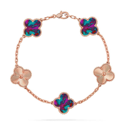 [Mysitc ]New CLOVER 5 MOTIF COLOR GEMSTONES BRACELET COLLECTION