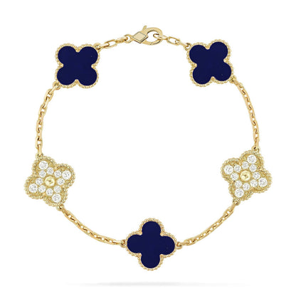 [Mysitc ]New CLOVER 5 MOTIF LAPIS LAZULI BRACELET COLLECTION