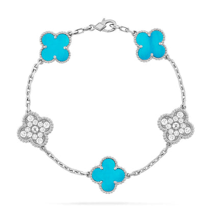 [Mysitc ]New  CLOVER 5 MOTIF TURQUOISE BRACELET COLLECTION