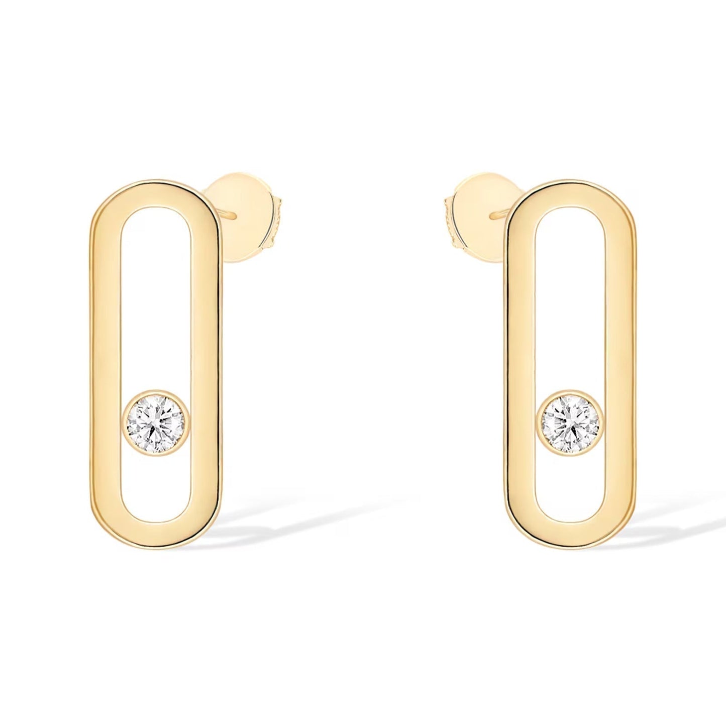 [Mystic ]MOVE UNO SMALL 1 DIAMOND EARRINGS