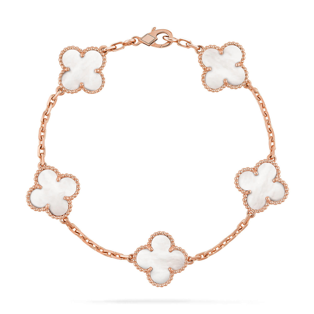 [Mysitc ]New CLOVER WHITE PEARL MOP 5 MOTIF BRACELET COLLECTION