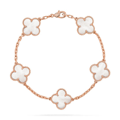 [Mysitc ]New CLOVER WHITE PEARL MOP 5 MOTIF BRACELET COLLECTION