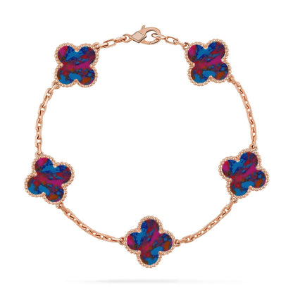 [Mysitc ]New CLOVER 5 MOTIF COLOR GEMSTONES BRACELET COLLECTION