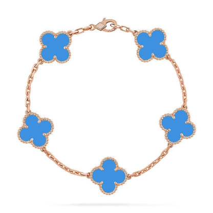 [Mysitc ]New CLOVER 5 MOTIF BLUE AGATE BRACELET COLLECTION
