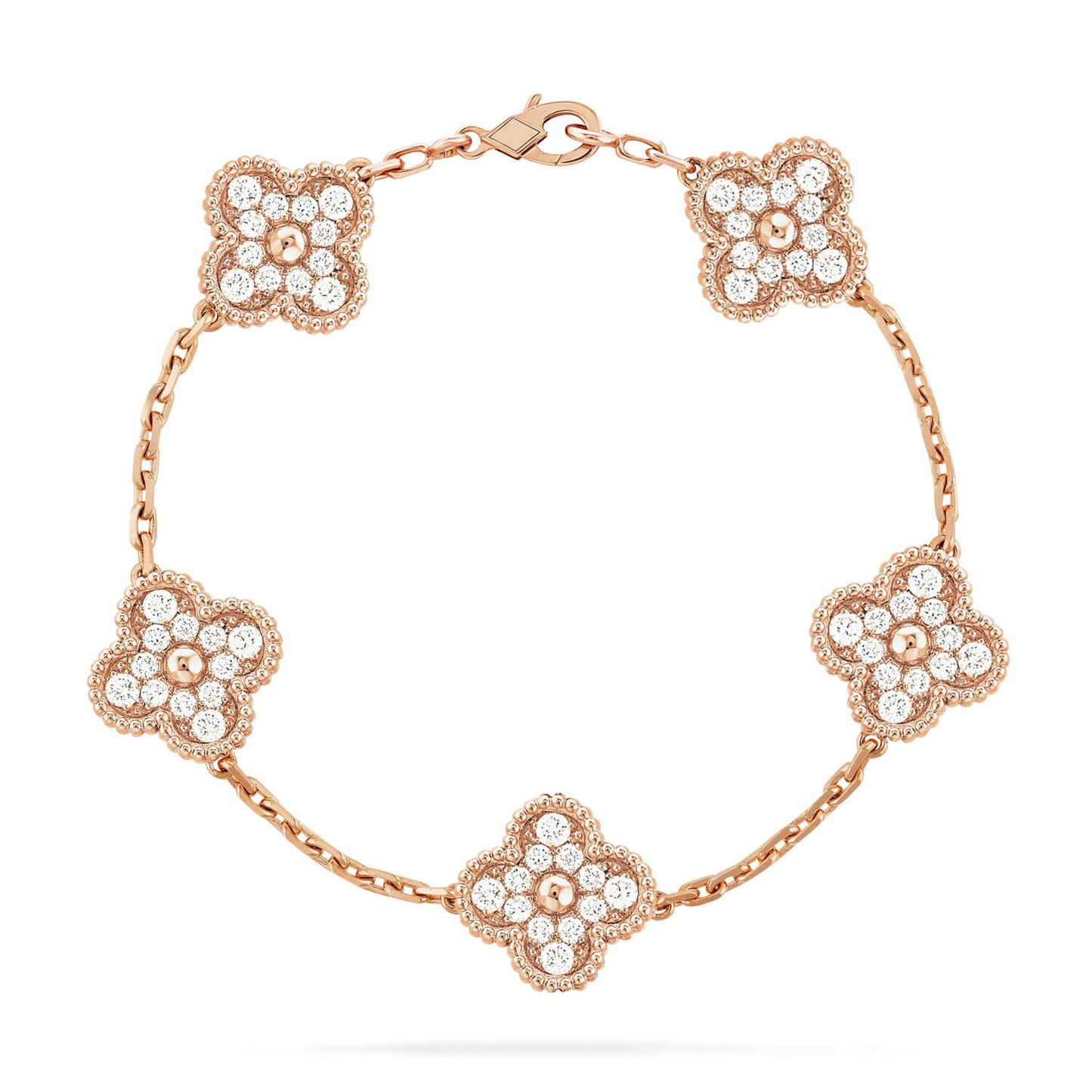 [Mysitc ] New  CLOVER 5 MOTIF FULL DIAMOND BRACELET COLLECTION