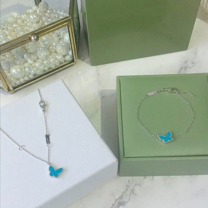 Mysitc BUTTERFLY TURQUOISE BUTTERFLY BRACELET SILVER