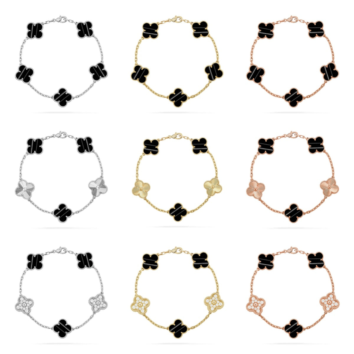 [Mysitc ]New  CLOVER 5 MOTIF PULSAR STONE BRACELET COLLECTION