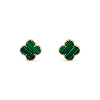 Mysitc CLOVER MINI 9.5MM マラカイト イヤリング