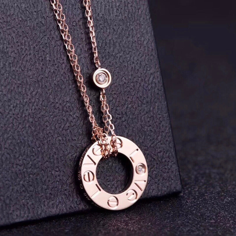 Mysitc LOVE NECKLACE 16MM 2 DIAMONDS