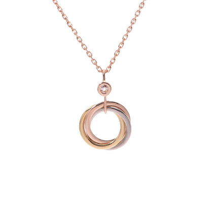 Mysitc TRINITY SILVER GOLD PINK GOLD NECKLACE