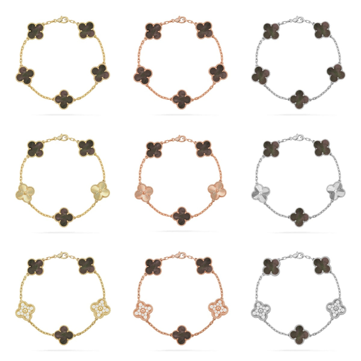 [Mysitc ]New CLOVER 5 MOTIF GRAY MOP BRACELET COLLECTION
