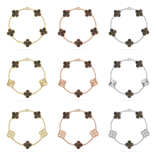 [Mysitc ]New CLOVER 5 MOTIF GRAY MOP BRACELET COLLECTION