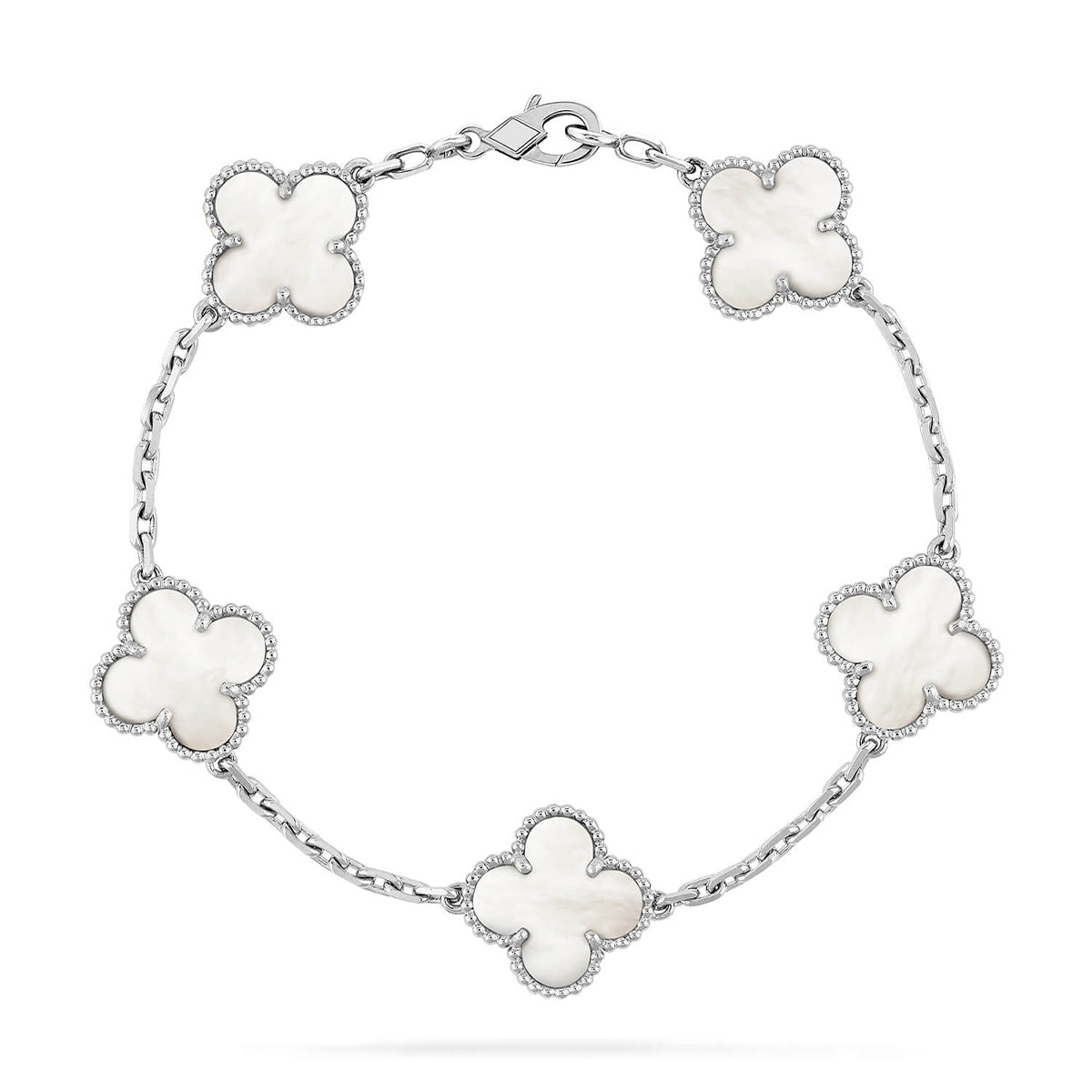 [Mysitc ]New CLOVER WHITE PEARL MOP 5 MOTIF BRACELET COLLECTION