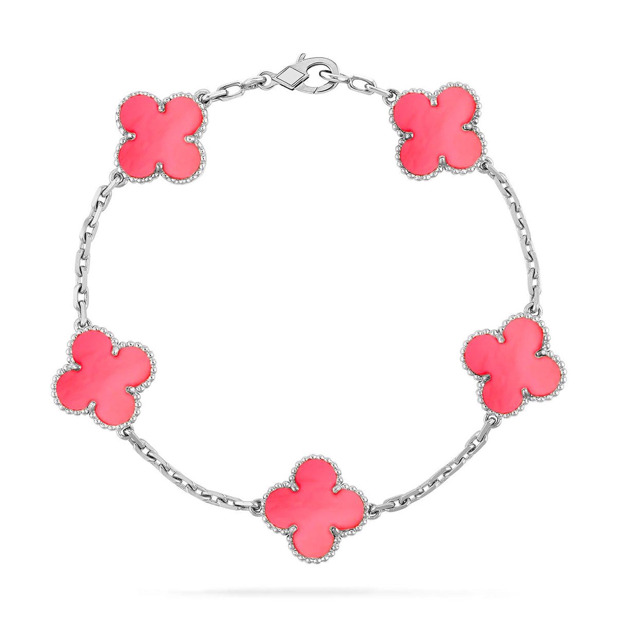 [Mysitc ]New  CLOVER 5 MOTIFS  PINK MOP BRACELET COLLECTION