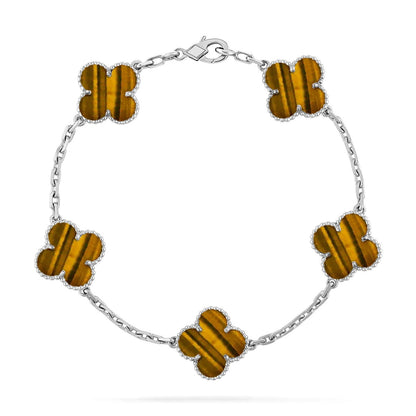 [Mysitc ]New  CLOVER 5 MOTIFS TIGER EYE BRACELET COLLECTION