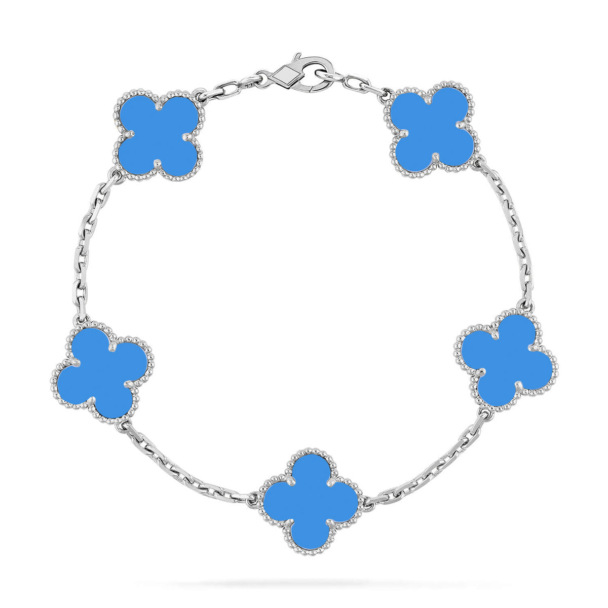 [Mysitc ]New CLOVER 5 MOTIF BLUE AGATE BRACELET COLLECTION