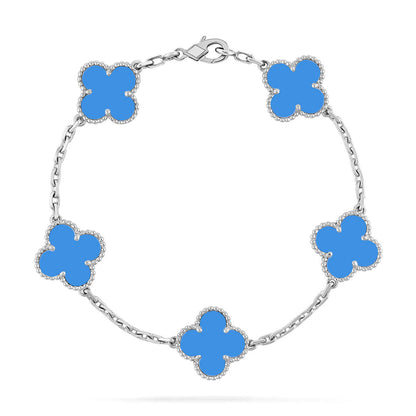 [Mysitc ]New CLOVER 5 MOTIF BLUE AGATE BRACELET COLLECTION