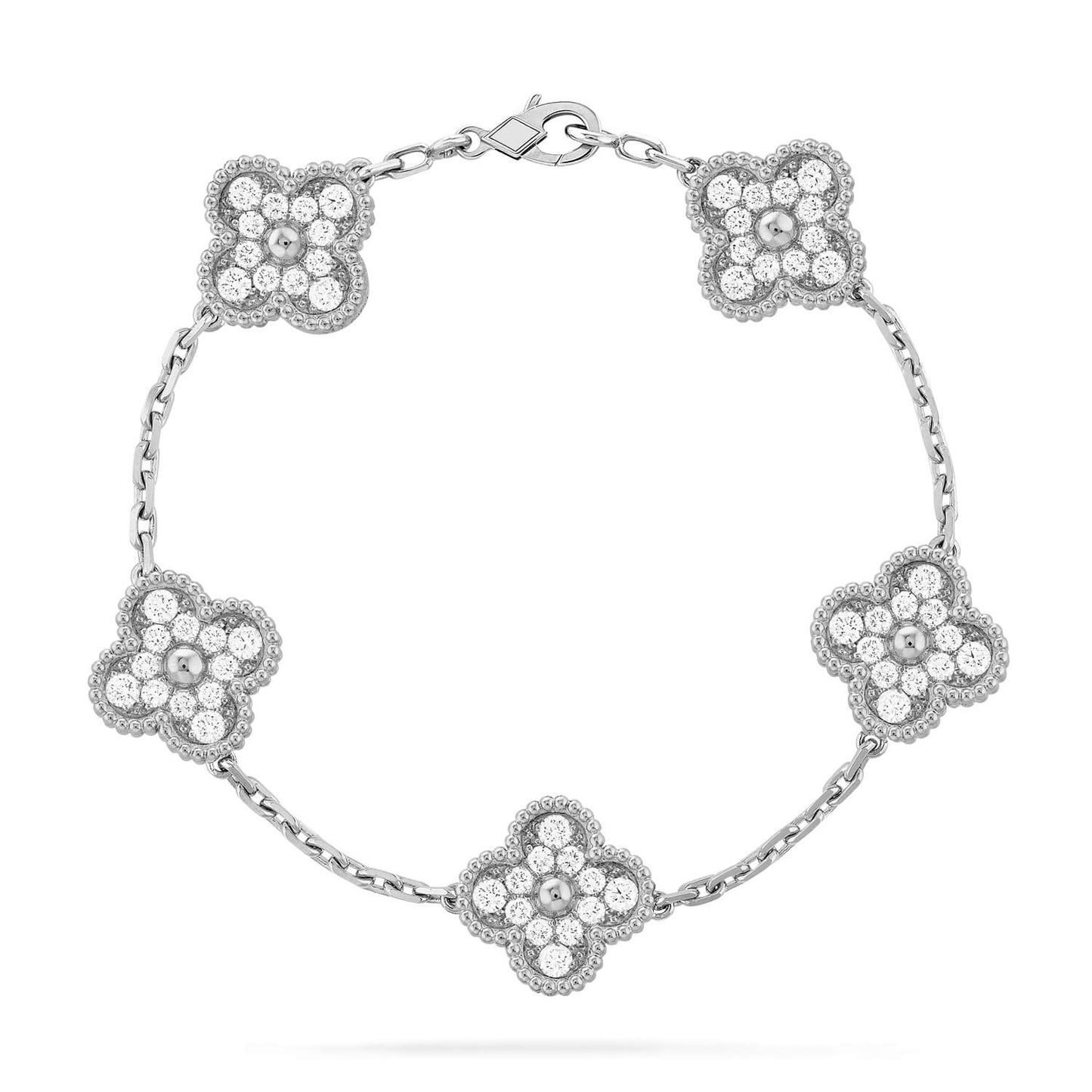 [Mysitc ] New  CLOVER 5 MOTIF FULL DIAMOND BRACELET COLLECTION