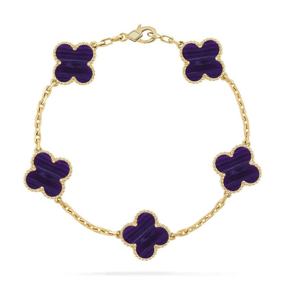 [Mysitc ]New CLOVER 5 MOTIF PURPLE STRIPES BRACELET COLLECTION