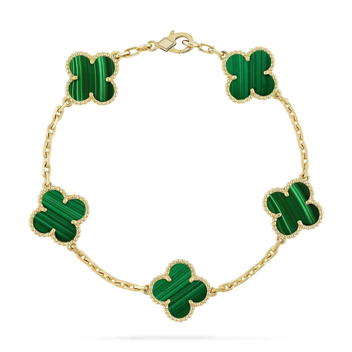 [Mysitc ]New  CLOVER 5 MOTIF MALACHITE BRACELET COLLECTION