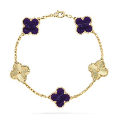 [Mysitc ]New CLOVER 5 MOTIF PURPLE STRIPES BRACELET COLLECTION
