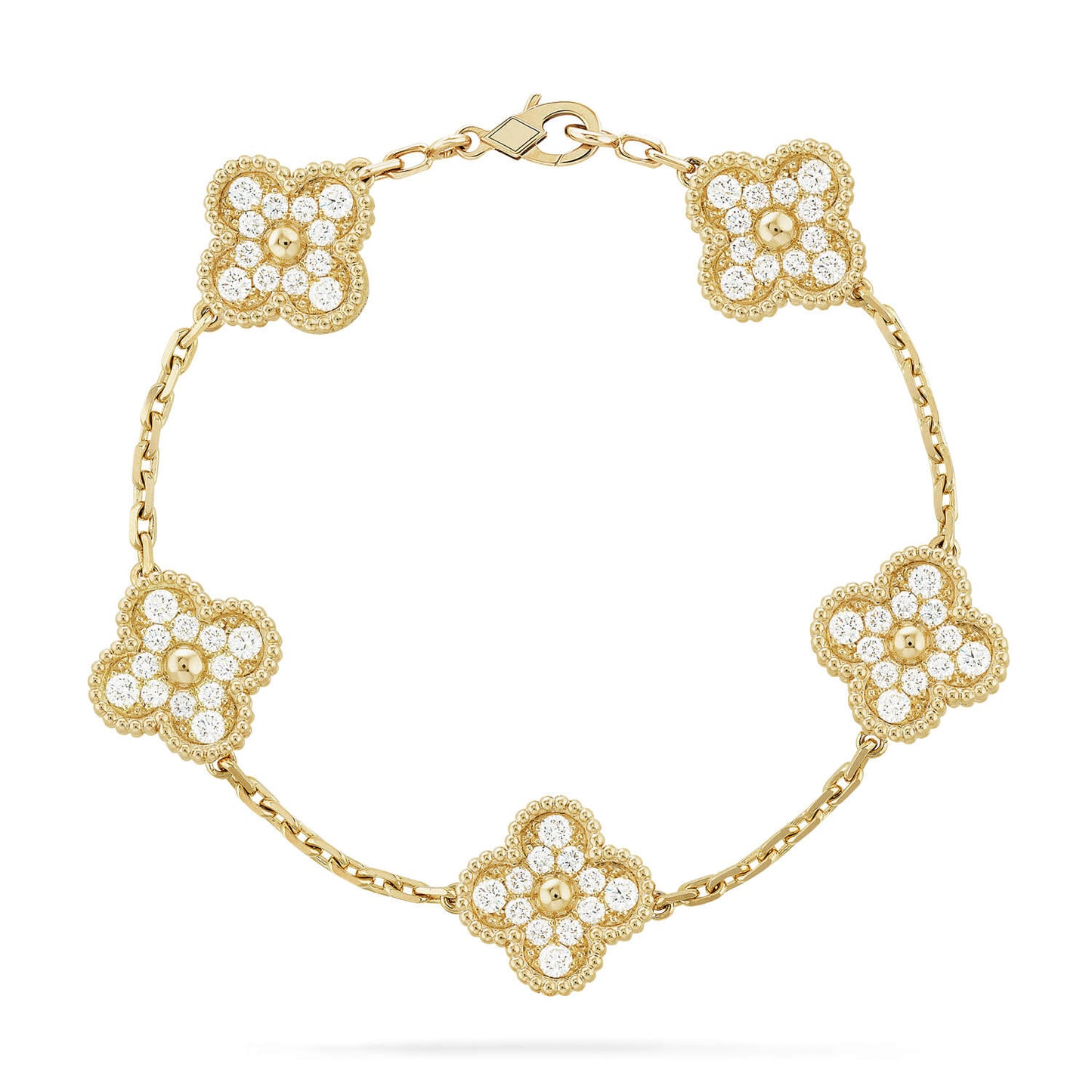 [Mysitc ] New  CLOVER 5 MOTIF FULL DIAMOND BRACELET COLLECTION