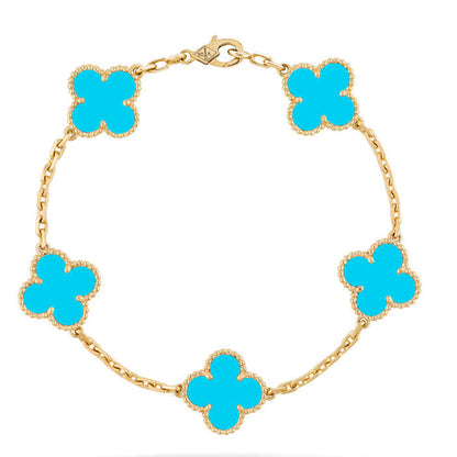[Mysitc ]New  CLOVER 5 MOTIF TURQUOISE BRACELET COLLECTION