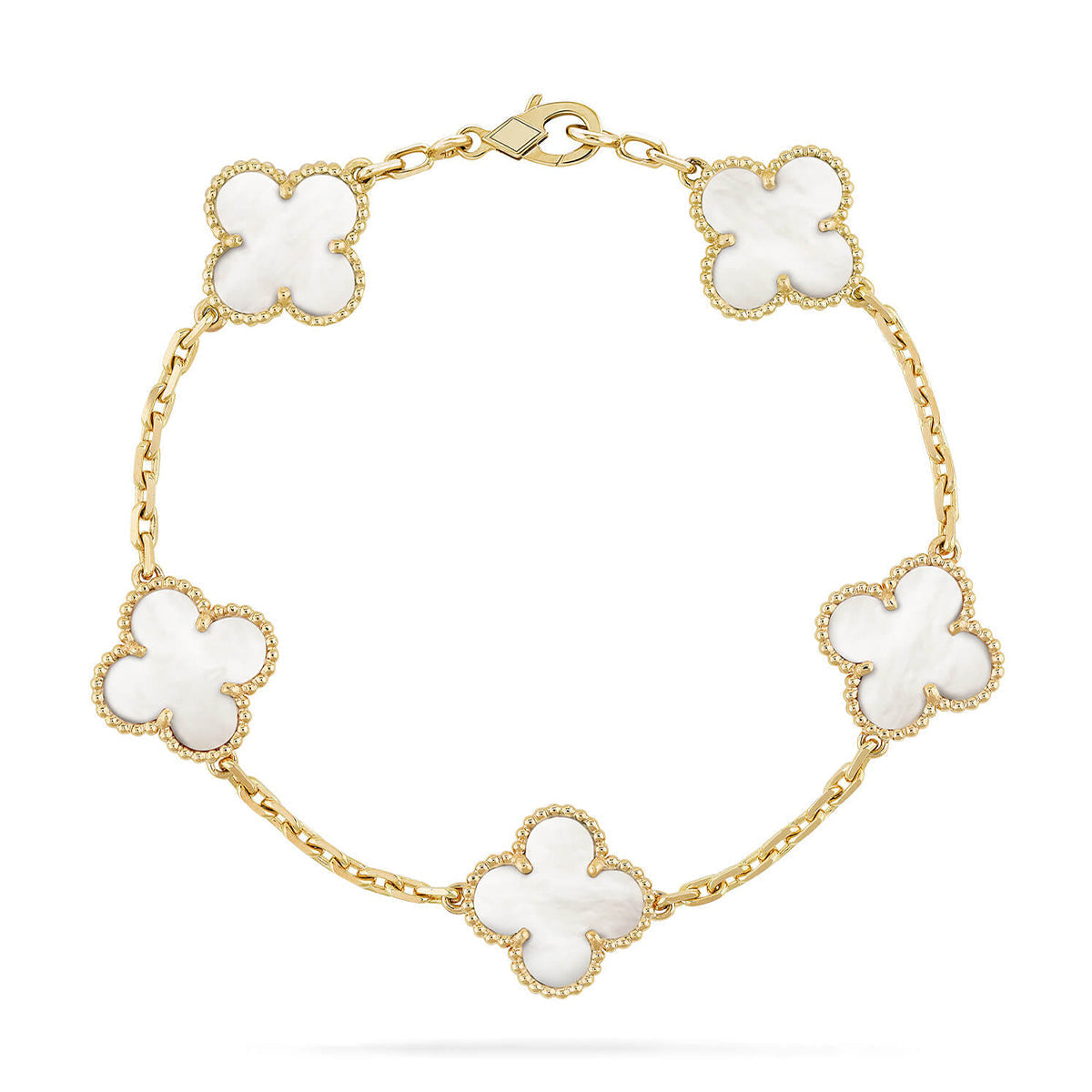 [Mysitc ]New CLOVER WHITE PEARL MOP 5 MOTIF BRACELET COLLECTION