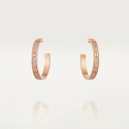 Mysitc LOVE DIAMOND PINK GOLD HOOP EARRINGS