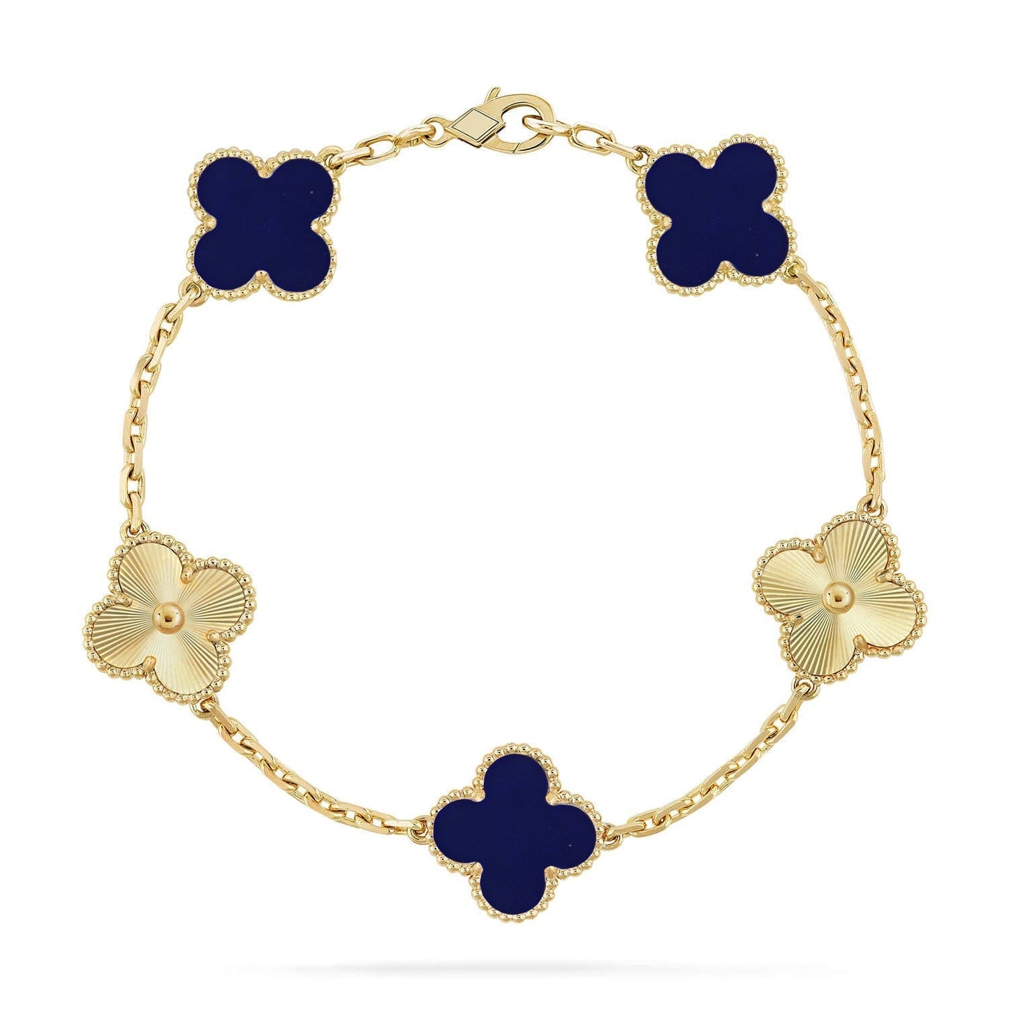 [Mysitc ]New CLOVER 5 MOTIF LAPIS LAZULI BRACELET COLLECTION