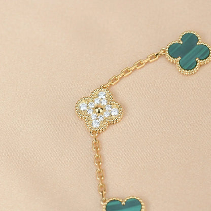 [Mysitc ]New  CLOVER 5 MOTIF MALACHITE BRACELET COLLECTION