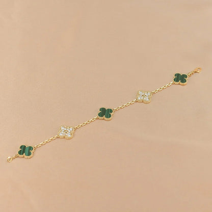 [Mysitc ]New  CLOVER 5 MOTIF MALACHITE BRACELET COLLECTION
