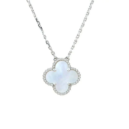 Mysitc CLOVER  15MM WHITE MOTHER-OF-PEARL SILVER