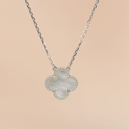 Mysitc CLOVER  15MM WHITE MOTHER-OF-PEARL SILVER