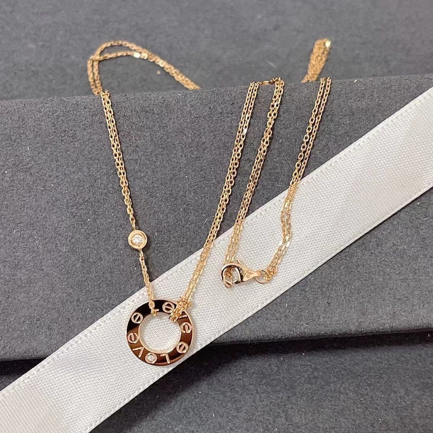 Mysitc LOVE NECKLACE 16MM 2 DIAMONDS