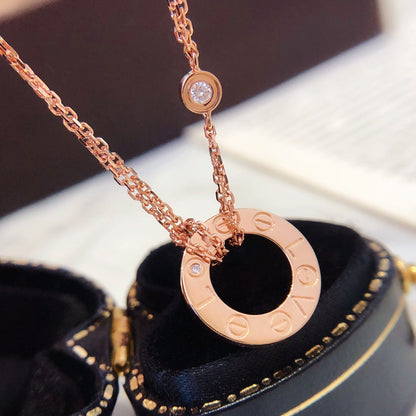 Mysitc LOVE NECKLACE 16MM 2 DIAMONDS