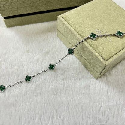 [Mysitc ]CLOVER 6 MOTIF MALACHITE BRACELET