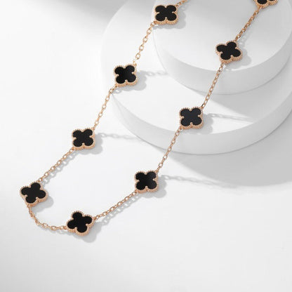 Mysitc CLOVER 10 MOTIFS ONYX NECKLACE