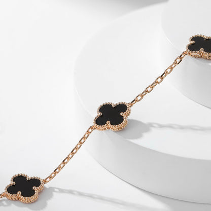 Mysitc CLOVER 10 MOTIFS ONYX NECKLACE